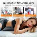 3 in 1 Electric Lumbar Support Pillow with Adjustable Height for Bed and Chair, Back Massager with Heat, Back Massager for Pain Relief Deep Tissue, Electric Lumbar Pillow with Heat Vibration Traction