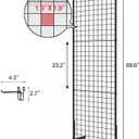 Eastern Tree 1 Pack 2'x 5' Three Pieces Gridwall Panels Stand with T-Base, Black Wire Grid Wall Rack with Wheels, Craft Display Rack, Retail Display Stand, Extra More 8 Pieces Hooks