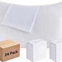White Pillowcases Standard Size 24 Pack - Bulk Pillow Cases with Envelope Closure, Soft Brushed Microfiber Pillow Covers Hospital Hotel Airb&bs Essentials for Hosts, 20x26