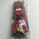 Hotop 6 Pcs Christmas Artificial Poinsettias Florals 19.6 Inch Large Christmas Poinsettia Decorations Red Green Christmas Flower Picks Stem for Christmas Tree Ornament Wreath DIY Xmas Party Decor