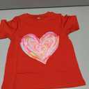 Valentines Shirts for Girls Boys Kids Toddler Valentines T-Shirts Short Sleeve Cute Love Heart Valentine's Tee Funny Rainbow Love Heart Tops, Size 110