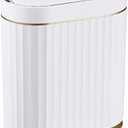 ELPHECO Bathroom Trash Can with Lid 2 Gallon Sensor Garbage Can, Automatic Trash Bin, Motion Sensor Trash Can, IPX5 Waterproof Plastic Wastebasket for Bathroom, Bedroom, Kitchen, Office, White Gold