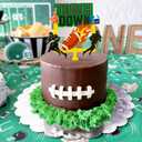 3 x Football Acrylic Birthday Cake Topper Cheer to Rugby Touchdown Cake Decorations for Football Tailgates Sport Themed Game Day Party Supplies