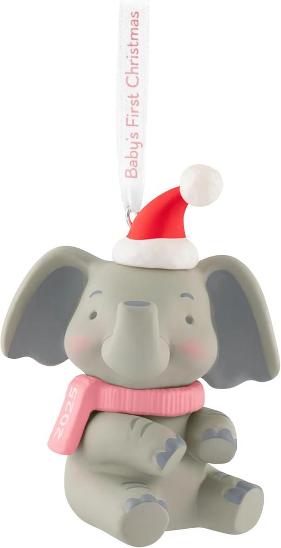 Hallmark Keepsake Christmas Ornament 2025, Baby Girl's First Christmas Elephant 2025