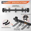 32" Ski & Snowboard Wall Rack Heavy-Duty Wall Mounted Ski Storage for Garage, Holds 10 Pairs with 5 Adjustable Hooks, 300lbs Capacity, Non-Slip Rubber, Easy Install | Ski Holders for Wall