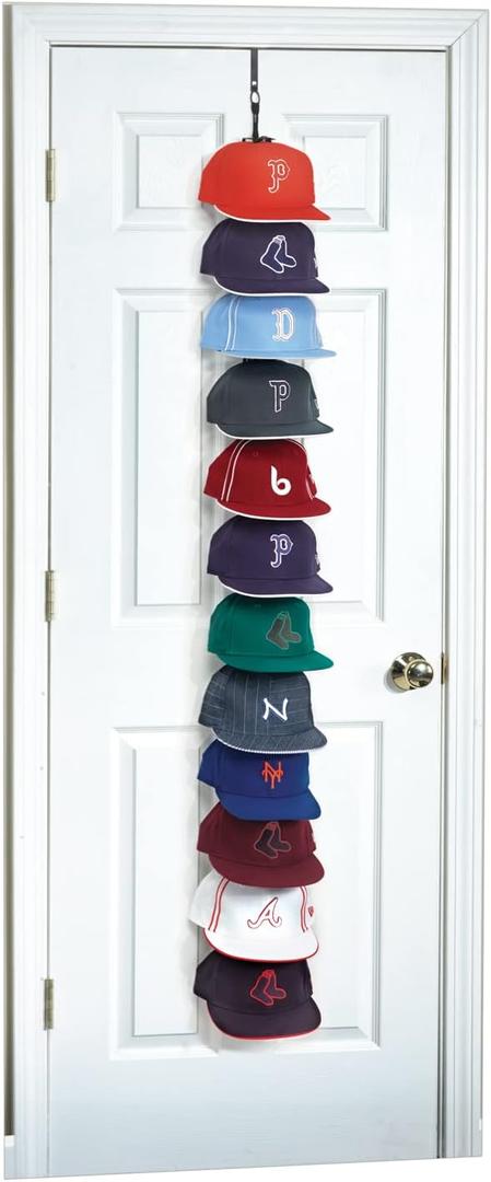 Perfect Curve Cap Rack System 36  Baseball Cap Organizer (12 clips hold up to 36 caps,Black)