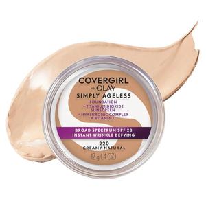 COVERGIRL & Olay Simply Ageless Instant Wrinkle-Defying Foundation, Creamy Natural 0.44 Fl Oz (Pack of 1)