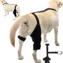 Dog Knee Brace Dog ACL Brace Hind Leg Dog ACL Knee Brace with Extra Collar and Support Treats Kneecap Dislocation Arthritis (Black, M)