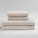 Calvin Klein - King Bed Sheets, Relaxed Garment Washed Cotton Percale Bedding Set with Matching Pillowcases, Deep Pockets, Oeko-TEX Certified (Washed Percale Light Beige, King)