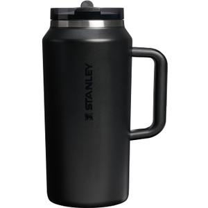 STANLEY Quencher ProTour Flip Straw Tumbler with Leakproof Lid | Built-In Straw & Handle | Cupholder Compatible for Travel | Insulated Stainless Steel Cup | BPA-Free (64 Ounces, Black)