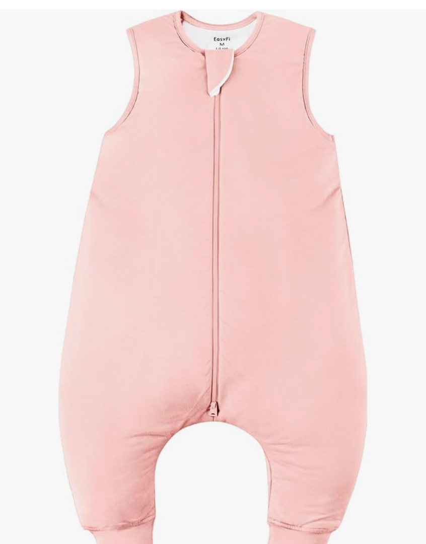 EasyFi Rayon Made From Bamboo Sleep Sack 612 Months 1.0 Tog Ultra Soft Toddler Sleep Sack with Feet 2Way Zipper Unisex Baby Sleeping Bag with Legs Baby Wearable Blanket AllyeararoundPink