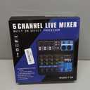 Mini audio DJ mixer Sound Board Console System,5 Channel 48V Phantom Power with Bluetooth USB MP3 Stereo live DJ Studio Streaming for professional recording party KTV stage
