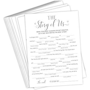 Your Main Event Prints Fun Bridal Shower Game, Wedding Games and Activities, Our Love Story Mad Libs, 50 Cards Included