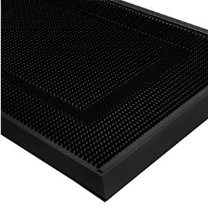 BEHERO Front Door Mat Outside Entrance, 36" x 17" Heavy Duty Rubber Outdoor Mats Enlarged for Entryway, Welcome Matt Outdoor, Dirt Trapping Waterproof Exterior Entry Mats, All Weather Doormat Black