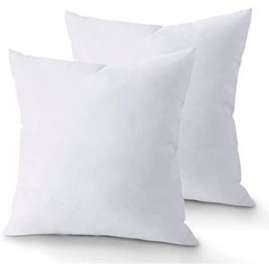 QUBA LINEN Throw Pillow Inserts (Set of 2, White), 20x20 Inches - Premium Cushion Fillers for Sofa, Bed, and Home Décor (20x20 Inch (Pack of 2))