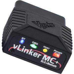 VGATE vLinker MC+ OBDII Bluetooth Adapter Car Wireless OBD2 Scanner All Systems Diagnostic Scan Tool and Code Reader Clear Faults Hacker-Proof for iOS, Android &Windowns
