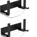 Wall-mounted Pot Lid Rack,Cutting Board Shelf,Self-adhesive Carbon Steel Pot Cover Storage Rack,with Drain Pan 2 Sets