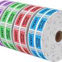 Raffle Tickets Double Roll 8000 Tickets 50/50 Tickets for Events, Entry, Class Reward, Fundraiser & Prizes(Blue, Green, Purple, Red)