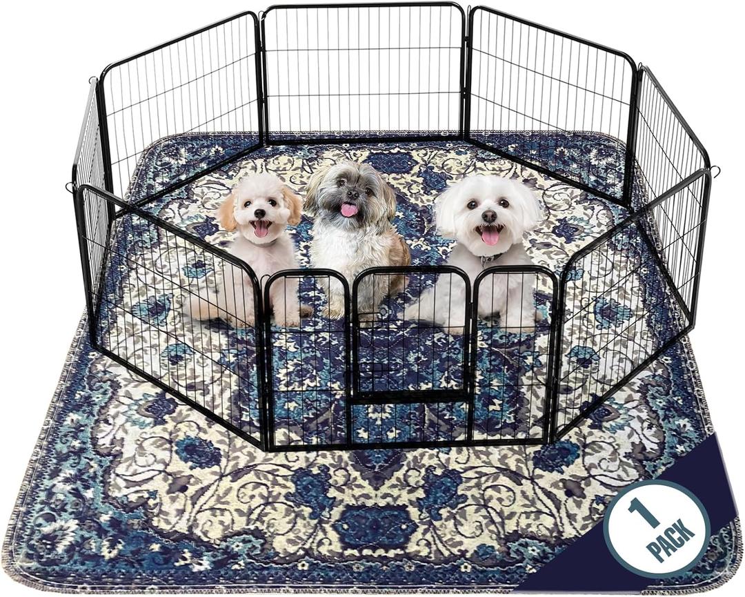 Washable Pee Pads for Dogs - XXL (1 Pack) 6 FT X 6 FT Super Absorbent Reusable Puppy Training Pads - 100% Waterproof, Leak-Proof & Non-Slip Whelping Pads for Pet Housebreaking (Blue Medallion)