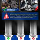 M14x2.0 Chrome Silver Wheel Spike Lug Nuts, 14mmx2.0 Spiked Lug Nut with 1 Socket Key, 4.4" Tall Cone Seat Closed End 3/4" Hex Lugnut Compatible with 2007-2014 Expedition Navigator, Set of 24