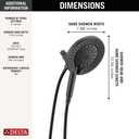 Delta 6-Setting In2ition 2-in-1 Dual Shower Head with Handheld High Pressure ProClean Spray, Matte Black Detachable Shower Head with Hose, 1.75 GPM Flow Rate, Matte Black 75655BL