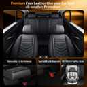 Fit Passport Car Seat Covers for Honda Passport 2019-2024 2025 2026.Full Coverage Waterproof Leather,Compatible with Airbag,All - Weather Seat Cushion Protector(Full Set, Black)