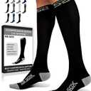 SB SOX Compression Socks for Men & Women (20-30 mmHg) - Best Support Stockings for Travel, Medical, and Sports - Perfect for Everyday Wear (Small, Black/Gray)