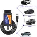 Obd2 Elm327 USB for FORScan with MS HS CAN Switch Compatible with Forscan Adapter for Ford F150 F250 Lincoln Mazda Mercury Code Reader Vehicle Scanner Diagnostic Programmer Tool