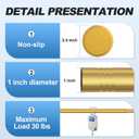 CorkLatta Gold Shower Curtain Rod 31 to 68 Inch,1 Inch Diameter Adjustable Spring Tension Stainless Steel Telescoping Rod,Easy Install,No Rust