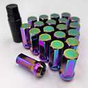 M12x1.5 Lug Colorful. Nuts Lug,Spiked Lug nut for ACU ra, Honda, Chevy, Hyundai, Toyota, Lexus, 20PCS 12x1.5 Lug Nuts with Socket Key.