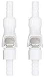 2Pcs 1/8" 3/16" 1/4" 1/8" 90 Degree Elbow Plastic Tube in-line Hose Quick Connector Disconnect Hose Barb insert Fittings with Shut-Off Valved in Quick Release Coupling(2 Male+ 2 Female) (1/4")