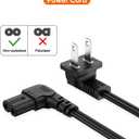 CableCreation 3 Feet 18 AWG Angled 2-Slot Non-Polarized Angle Power Cord (IEC320 C7 to Nema 1-15P), 0.915M / Black