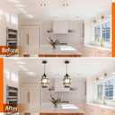 2-Pack Recessed Light to Pendant Converter Kit, Adjustable for 5 and 6 inch Recessed Can Light Conversion Kit, Includes E26 Socket, Triangular Bracket, Round Mounting Plate & 3D White Cover