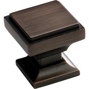Southern Hills Oil Rubbed Bronze Cabinet Knobs - Pack of 5 - Square Kitchen Drawer Pulls - Venetian Bronze Cabinet Hardware - Dresser Knobs - Drawer Knobs - Cupboard Handles - SHKM002-ORB-5