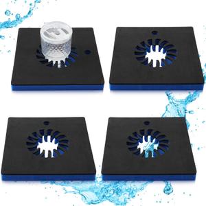 Newtay 4 Pcs Foam Floating Drink Holder for Pool 9.5 Inch Blue and Black Refreshment Table Tray Portable Tumbler Pool Bar Accessories Fits Tumblers 16 to 30 Ounce for Lake Beach Summer Part (4)