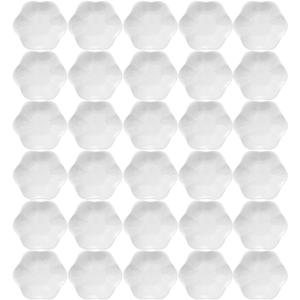 30-Pack Ring Dish Bulk, White Ceramic Lotus Trinket Tray 4.5" Wedding Favor Bridesmaid Gift, Small Jewelry Holder Catchall