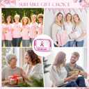 Set of 10 Small Makeup Bag Breast Cancer Awareness Pink Ribbons Cosmetic Bags PVC Waterproof Travel Organizer Toiletry Makeup Pouches Breast Cancer Gifts for Women Nurses(Character Style)