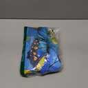 Blue Butterfly Yellow Flower Pattern Square Tablecloth with Elastic Edge Waterproof Polyester Fitted Table Cover for Indoor Outdoor Dining Kitchen Patio Picnic Party Fit 34"x34" Tables