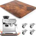 Sliding Tray for Coffee Maker, 360 Rolling Tray Appliance Slider with Wheels, Coffee Pot Slider Tray for Countertop Storage, Easily from Under The Cabinet (Brown, 12.5W x 16D)