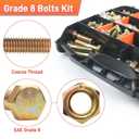 924Pcs Grade 8 Bolts and Nuts Assortment Kit, 1/4-20, 5/16-18, 3/8-16, 1/2-13 Heavy Duty Hex SAE Assorted Bolts Nuts and Washers Kit, Carbon Steel Machine Hardware Screw Sets with Case