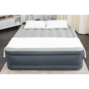 SLEEPLUX King Air Mattress Extra Durable Non-Leak Tough Guard Material 22" Raised Airbed with Built in Pump + USB Charger (80" 72"x22") Grey