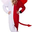 SIZGAROOT Angel Devil Costume for Kids Onesie Halloween Half Angel Half Devil Costume for Girls Boys (10-12 Years)