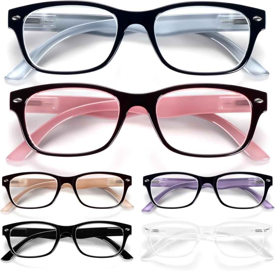 3 Pack Reading Glasses for Women Men Blue Light Blocking Spring Hinge Computer Readers, Anti Eyestrain/Glare