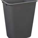 Amazon Basics Lightweight Rectangular Commercial Office Wastebasket, 10 Gallons, Grey