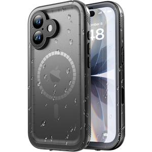 SPORTLINK for iPhone 17 Case - IP68 Waterproof Military Protective Full Body Heavy Duty Shockproof 360 Sealed Dustproof with Camera Screen Protector Phone Cover for iPhone 17 6.3" M/Black