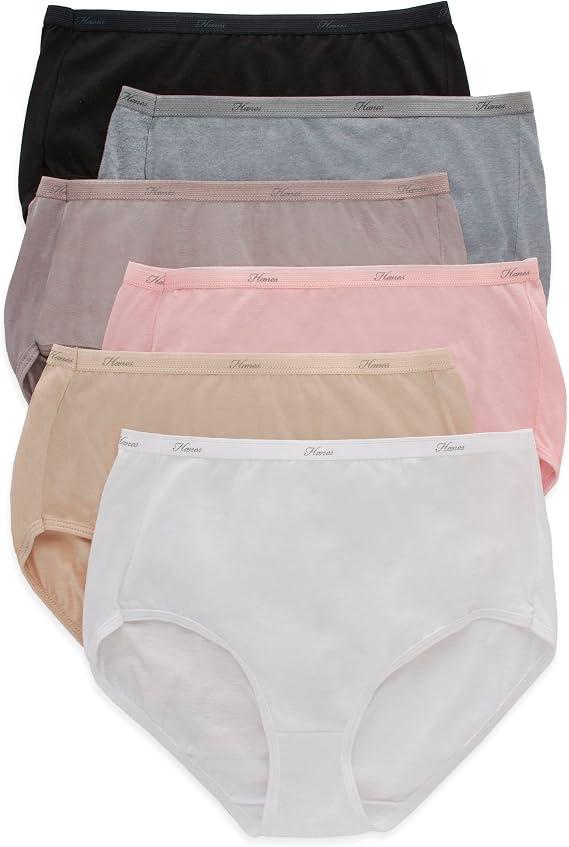 Hanes Womens Highwaisted Panties, 6pack, Moisture wicking Cotton Briefs underwear, Body Tones, 8 US