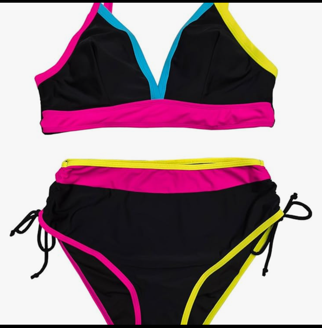 Plus Size Two Piece Swimsuits for Women Modest Strappy Tankini Bathing Suits Flowy Swim Dress with Bottoms Swimwear, M