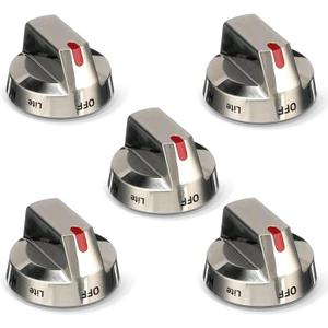 DG64-00473A Upgraded Stove Knob Oven Knobs Replacement Compatible with Samsung Gas Range Oven Stove Part NX58H5600SS NX58H5650WS NX58K7850SS - Top Burner Control Dial Perilla Great Steel 5 Pack