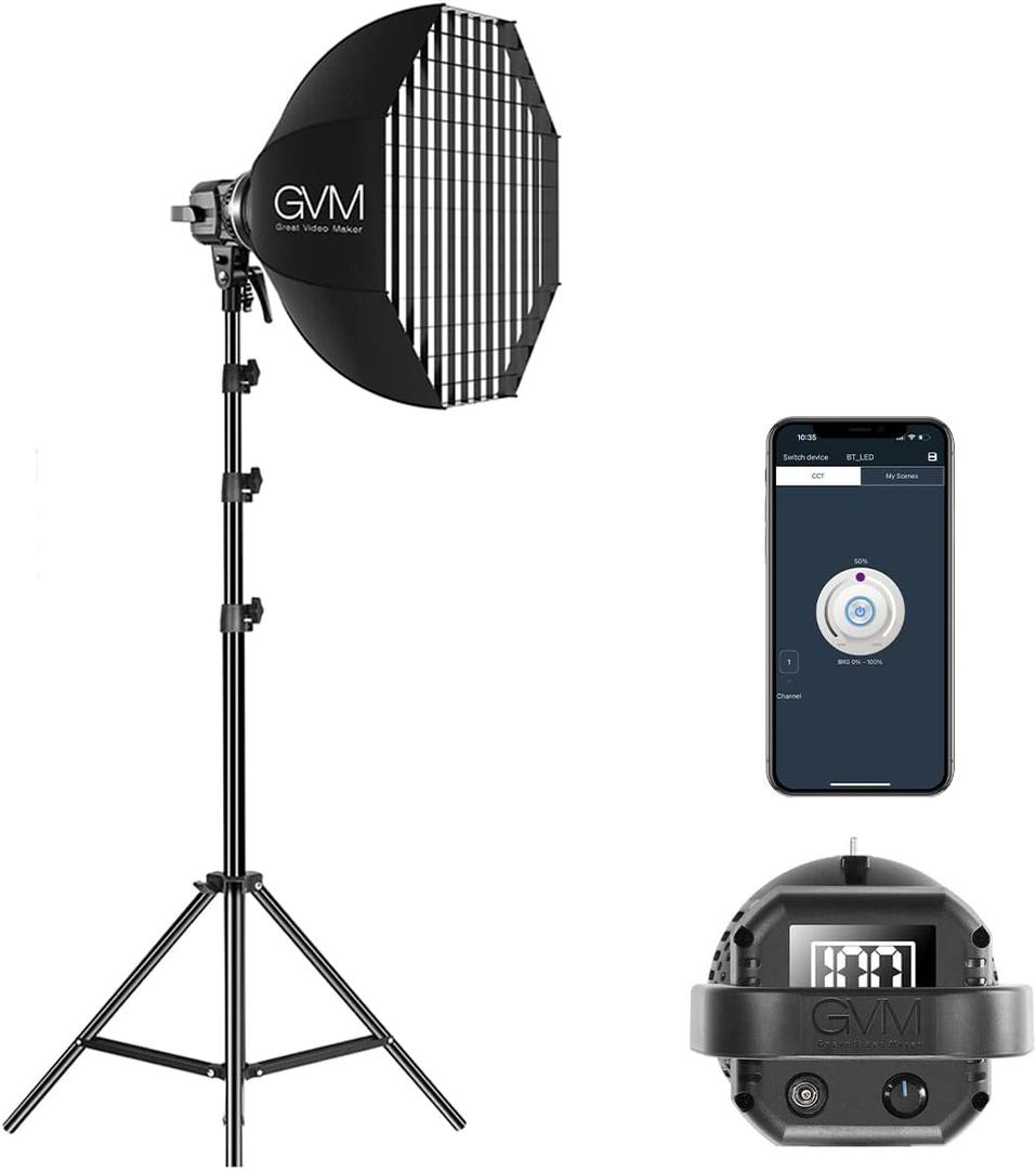 GVM 80W Photo Studio Lighting Kit, LED Video Light with Bowen Mount 23.6" Softbox, Tripod Stand, Continuous Output Daylight 5600K Lights for Photography (gvm lighting)