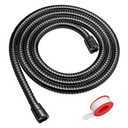 Blissland Shower Hose Extra Long 79 Inches Handheld Shower Head Hose with Brass Insert and Nut - Durable and Flexible(Matte Black)